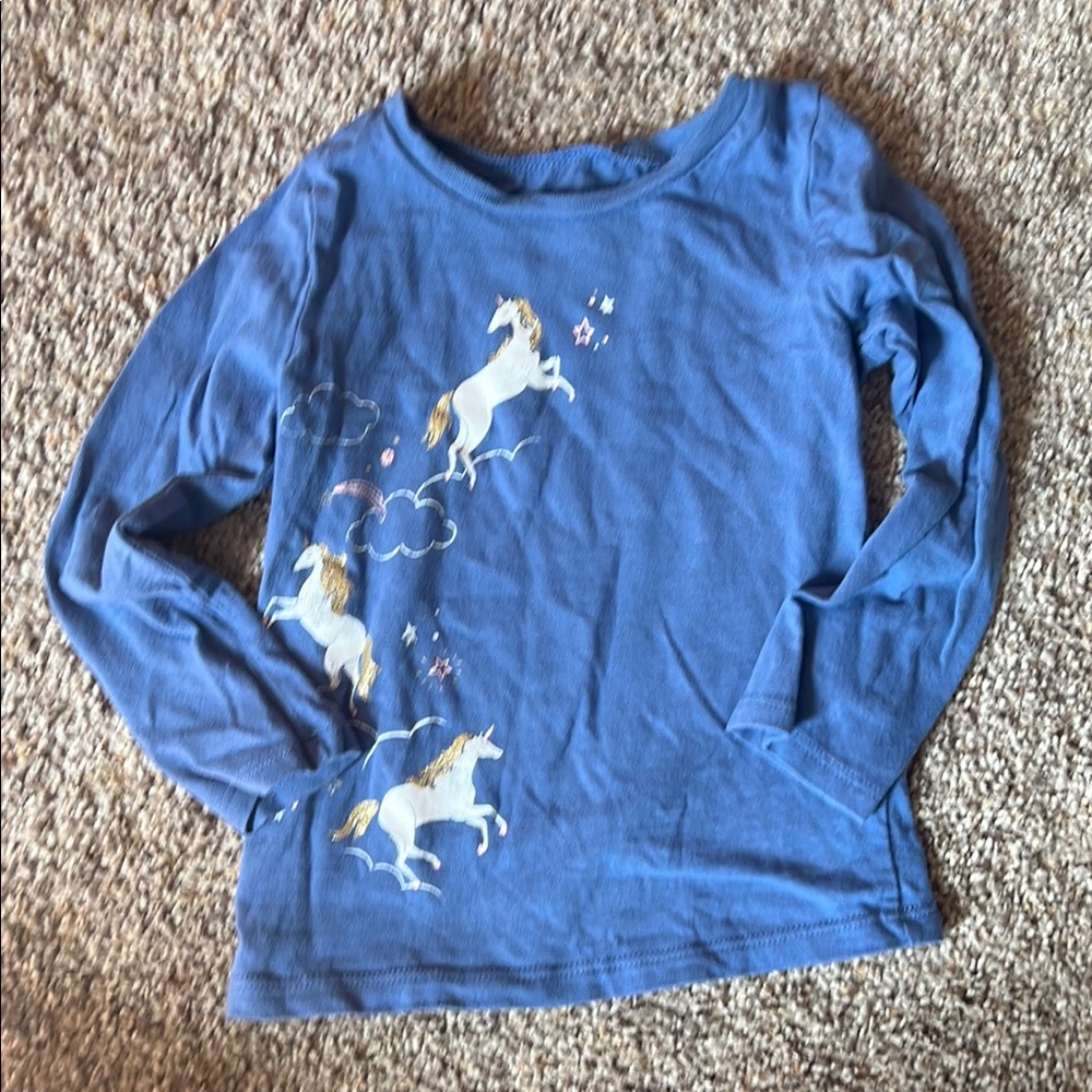OshKosh B'gosh Blue Unicorn Long Sleeve Tee